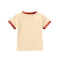 thumbnail image 3 of Penkiiy Tout-Petits Enfants Garçons Filles Mode Confortable Couleur Unie Col Rond Manches Courtes Haut 4 Ans Beige, 3 of 3
