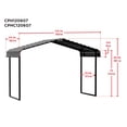 thumbnail image 3 of Arrow 12 x 6 x 7 ft Charcoal 7' Metal Canopy, 3 of 8