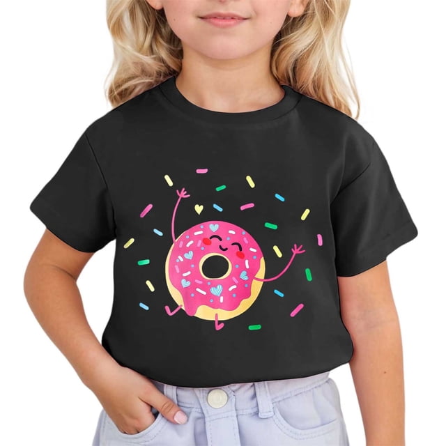 Tunic Cat And Children Cute Printed Short Sleeved Round Neck T Shirt
