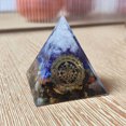 thumbnail image 1 of Crystal Quartz Resin Pyramid Desk Ornament 5cm Natural Stone Decorative Stand for Office Tabletop Zen Decor Gift, 1 of 6
