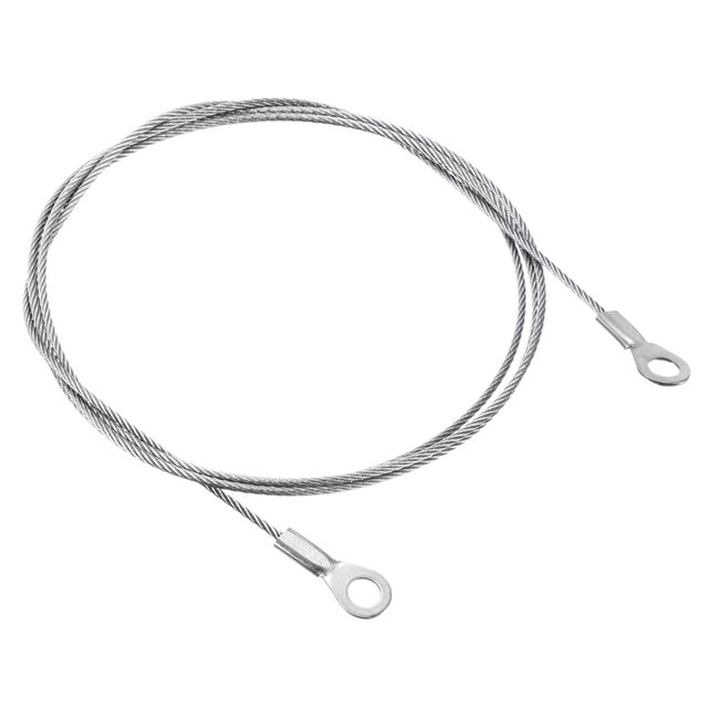 Unique Bargains 1.5mmx100cm Stainless Steel Lanyard Cable Eyelets Ended Wire Rope 6 Pack