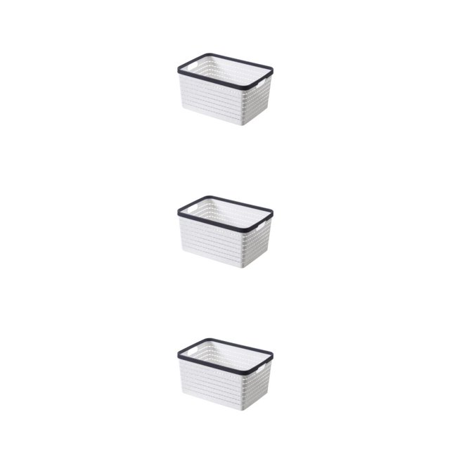 Maytalsory Premium And Nest-able Storage Solution For Desk Storage Basket Widely white s 3Set