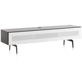 thumbnail image 1 of SONOROUS Studio ST-360 I/R Friendly Wood and Glass Modern TV Stand with Spike Metal Legs for Sizes up to 75" (Modern Design Cabinet For Your Audio/Video Components and Consoles) - BLACK, 1 of 5