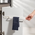 thumbnail image 4 of Towel Rack for Bathroom Wall Mounted Self Adhesive Retractable Slipper Storage Rack 10.4 in x 2.2 in x 1.17 in White Plastic, 4 of 7
