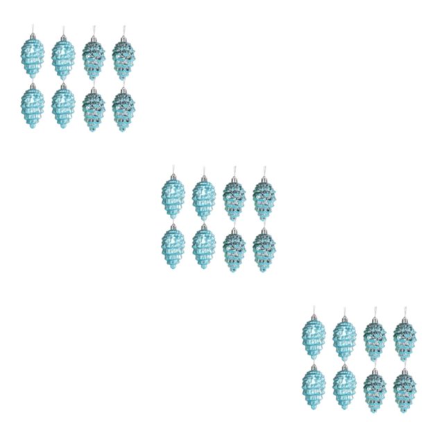 Maytalsory 8pieces Plastic Pine Tree Hanging Conveniently Designed Decorations For Easy Lake Blue 3Set