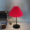 thumbnail image 3 of Korean Style Pleated Lamp Shade E27 Ceiling Lamp Shade Cloth Fabric Shade Barrel Red, 3 of 7