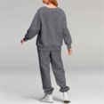 thumbnail image 4 of Pisexur Ensemble Pantalon 2 Pcs Mode Décontractée Ensemble de Survêtement Uni pour Femmes Chandails à Manches Longues à Col Rond Hauts à Enfiler Pantalons Longs Élastiques Survêtements Ensembles de Détente P-3TG, 4 of 7