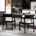 thumbnail image 2 of Gymax Chaises de Salle à Manger de Cuisine Modernes, Noir et Beige (Ensemble de 2), 2 of 7