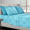 thumbnail image 3 of Lux Decor Collection 6 Piece Queen Size Sheets - 1800 Thread Count Brushed Microfiber Sheets - 16 Inches Deep Pocket Bedding Sheets & Pillowcases (Queen, Blue), 3 of 5