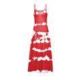 thumbnail image 4 of Daeful Robes Maxi Teinture sur Nœuds Longue Robe Sans Manches Robe d'Été Kaftan Ample Col en V Rouge Vin TTG, 4 of 7