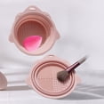 thumbnail image 3 of Brush Cleaning Mat Different Gear Design with Hanging Hole Foldable Silicone Brush Cleaner Bowl Scrubber Home Use, 3 of 8