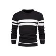 thumbnail image 1 of Innerwin Pull à Manches Longues pour Hommes Pull Col Rond Ample Tricoté Noir S, 1 of 2