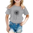 thumbnail image 2 of Kcodviy Enfants Garçons Filles Camisole Décontractée avec Soutien-Gorge Intégré Imprimé Pissenlit Col Ras du Cou Chandails Sans Bretelles pour Filles T-Shirt à Manches Courtes Haut, 2 of 4