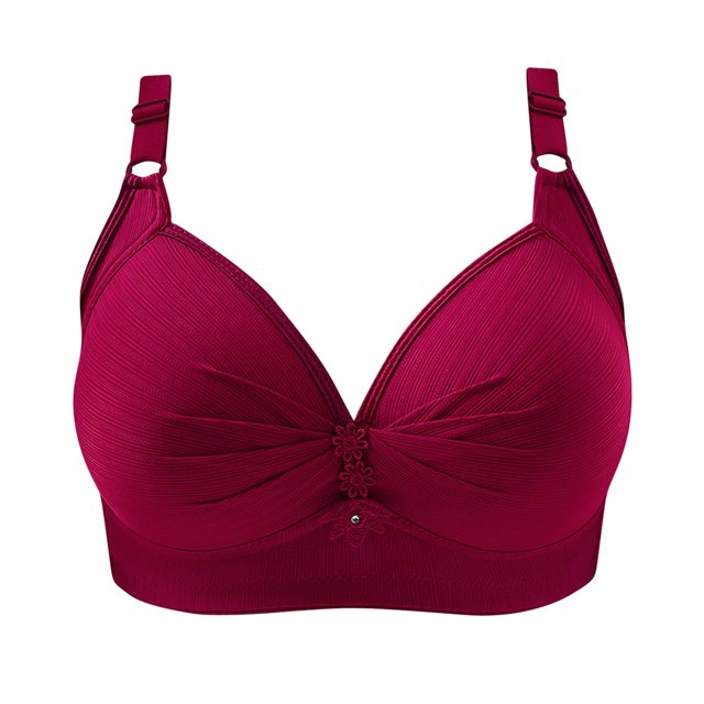Timegard 2pc Bras for Women No Underwire Plus Size Adjustable Strap Ruched Comfort Everyday Bralette
