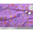 thumbnail image 2 of Soimoi Purple Rayon Fabric Insect & Floral Clip Art Printed Fabric 1 Yard 56 Inch Wide, 2 of 3