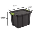 thumbnail image 3 of Sterilite Tuff1 Bac de Rangement en Plastique de 18 Gal avec Loquet et Couvercle (Lot de 12), 3 of 3