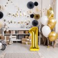 thumbnail image 5 of Uxcell 1st Birthday Decorations, 40 Inch Gold Number 1 Balloon for One Year Old Decoration, 5 of 5
