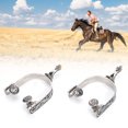 thumbnail image 2 of Zerodis Boot Spurs,Stainless Steel Horse Spurs,2PCS Stainless Steel West Cowboy Exquisite Pattern Horse Boot Spurs Decoration With Gear For Equestrian Competition Entertainment, 2 of 8