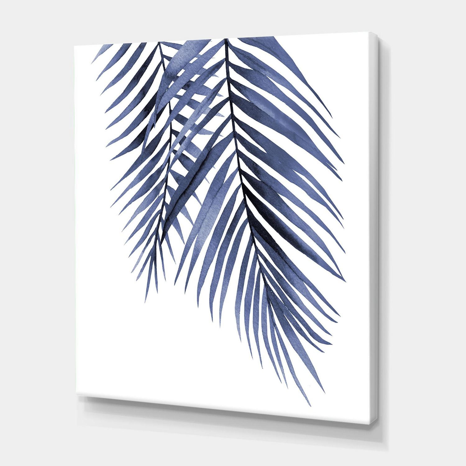 Designart Feuilles de palmier bleu Branches tropicales abstraites Art mural sur toile