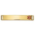 thumbnail image 1 of 14k Yellow Gold Epoxy Enameled Medical Alert Id Off Ctr Plate # 818 Bracelet Component, 1 of 6
