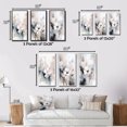 thumbnail image 4 of Designart "Grey Flowers Delicate V" Floral Framed Wall Art Set Of 3 - White Floral Frame Canvas Set For Living Room Decor, 4 of 6