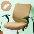 thumbnail image 4 of Elastic Office Chair Seat Covers Stretchable Chair Slipcover Light Brown, 4 of 9