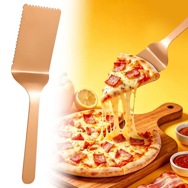 GZJCKJY 1Pcs Pie Server Serrated and Cake Cutter, Stainless Steel Pie Server Angled Icing Spatula, Stainless Steel Flatware, Cake Cutter, Cake Cutter and Pastry Spatula with Serrated Blade