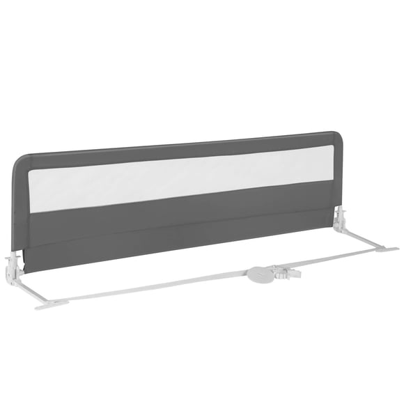 Babyjoy 71"Foldable Baby Bed Rail Guard Toddlers Swing Down Safety Bedrail Grey