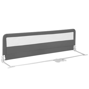 Babyjoy Barrière de Lit Pliable de 71 Pouces pour Bébé, Garde pour Tout-Petits, Bascule vers le Bas, Barre de Sécurité, Gris
