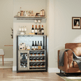 thumbnail image 2 of PIONEERWORKS 3-Tier Wine Bar Cabinet with Detachable Wine Rack and Storage Space, Buffet Cabinet with Glass Holder and Mesh Door, Sturdy MDF Construction for Dining Room Bar & Kitchen, 2 of 9