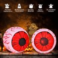 thumbnail image 3 of Costway 2 Pack 3 FT Halloween Inflatable Eyeballs w/ Air Blower & Red LED Lights, 3 of 10