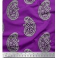 thumbnail image 1 of Soimoi Poly Georgette Fabric Paisley Block Printed Craft Fabric by The Yard 42 Inch Wide, 1 of 3