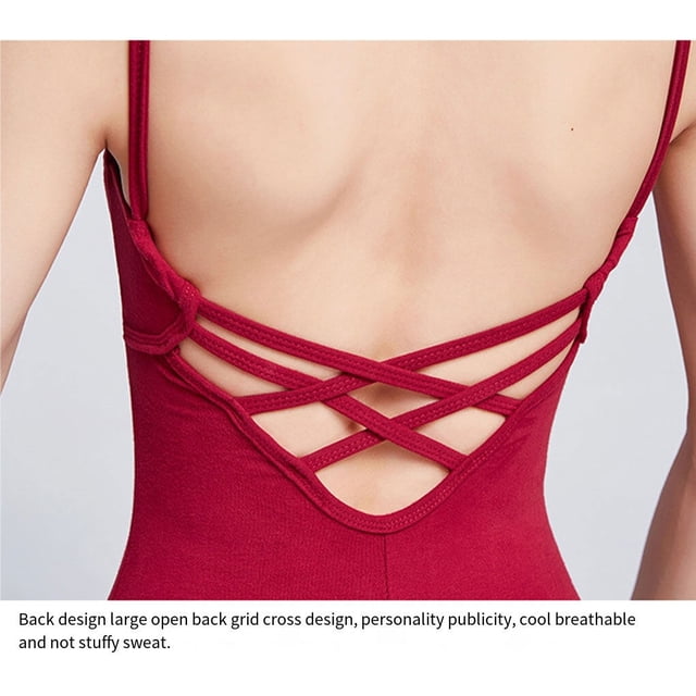 thinsony Justaucorps de Danse Justaucorps de Ballet Tenue de Danse Forme du Corps Professionnel Costume de Performance Exquis Tenue de Gymnastique Rouge Vin TG
