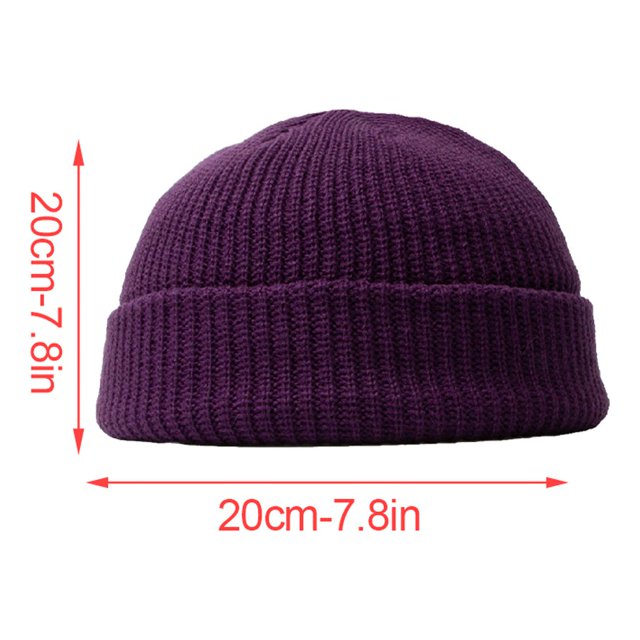 Tuque Tricotée Exquise Confortable Style Simple Femmes Hommes Mode Chapeaux Couvre-Chef Ornement Vêtement Accessoire pour Déco de Robe Violet
