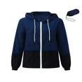 thumbnail image 2 of Qiylii Femmes Veste de Pluie Packable Couleur Extérieure Bloc Coupe-Vent à Capuche, 2 of 6