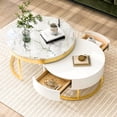 thumbnail image 4 of Noble House 31.5'' Round Nesting Coffee Table with Drawers, White, 4 of 13