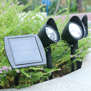 Aidoshy Solar Lights Outdoor Home Garden LED Éclaire un remorquage trois projecteurs lumières décoratives,Solar lumières de rue extérieur