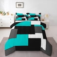 thumbnail image 1 of Erosebridal Rectangle Geometry Bedding Comforter Set, Abstract Checkered Bedding Sets with Comforter, Chic Minimalst Reversible Down Comforter, Lightweight Room Decor, 2pcs, 1 of 8