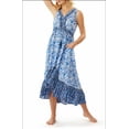 thumbnail image 1 of Tommy Bahama Womens Floral Ruffle Dress Swim Cover-Up Navy Small, 1 of 1
