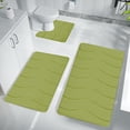 thumbnail image 4 of Fridja 3pcs Bathroom Rugs Bath Mat Toilet Mats Soft Comfortable Non-Slip Bathroom Rug Set Bath Mats for Bathroom Machine Washable Bath Mat Bathroom Rug Sets, Green, 4 of 5