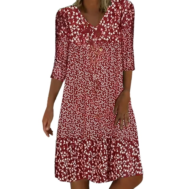 Robe Maxi 2025 pour Femmes Longue Robe Col Rond à Pois Imprimée Robes Maxi pour Femmes Sans Manches Ligne A Robe Plissée Femmes Ample Froncée Fluide Robes Décontractées pour Femmes Robes Débardeur d'Été Décontractées