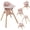 Pink, variant on Babyjoy 6-in-1 Convertible Wooden Baby Highchair Infant Feeding Chair with Removable Tray Grey