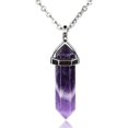 thumbnail image 1 of African Amethyst Gemstone Hexagonal Pointed Reiki Chakra Pendant Necklace 18", 1 of 3