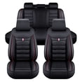 thumbnail image 4 of Maidao Car Seat Covers Leather Full Set for Volkswagen for ID.4 2020-Present 5 Seats Compatible Airbag Waterproof Front Rear Cushion Protector Black and Red, 4 of 7