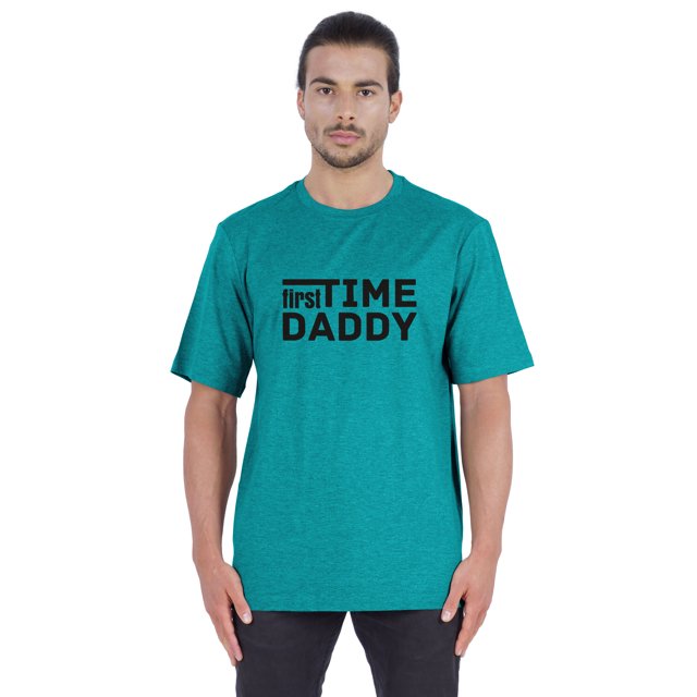 Inkmeso T-Shirt à Manches Courtes pour Homme avec Imprimé Graphique « First Time Daddy », Chandail Jersey pour Papa