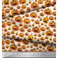 thumbnail image 2 of Soimoi Polyester Crepe Fabric Pumpkin Halloween Print Sewing Fabric Yard 52 Inch Wide, 2 of 3