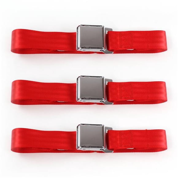 Ford Fairlane 1970 Avion 2 Points Rouge Trousse de Ceinture de Banquette de Genoux - 3 Ceintures