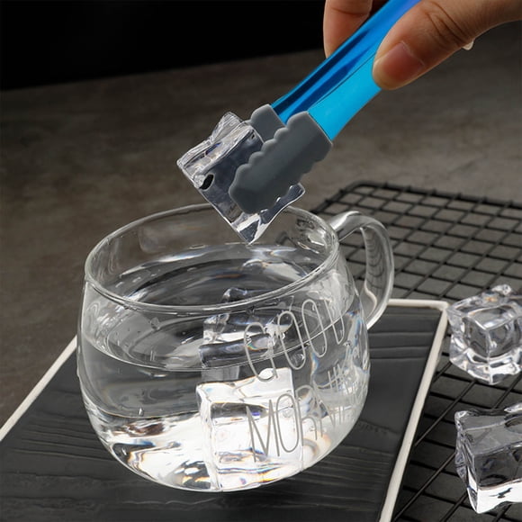 BRELIL Pinces à Glace en Acier Inoxydable 304, Pinces à Glace en Silicone, Mini Pinces Épaissies, Pinces Anti-Glace pour Cocktails Whisky Café Dessert Planches de Charcuterie Cuisine Bar