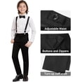 thumbnail image 4 of Boys'Formal Suit Set,with Suspenders,Double Vents,Adjustable Waist，Black,2T, 4 of 6