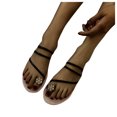 thumbnail image 1 of LSLJS New Set Toe Women's Roman Style Flat Bottom Diamond Herringbone Women's Slippers, 1 of 3